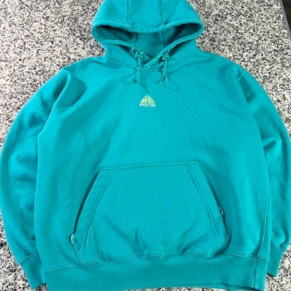 Nike ACG Blue Therma-Fit Tuff Lung Fleece Hoodie Medium 56323